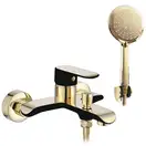 Смеситель для ванны и душа REA BLOOM BLACK GOLD настенный с изливом (REA-B9939)