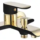 Смеситель для ванны и душа REA BLOOM BLACK GOLD настенный с изливом (REA-B9939)