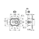 Встраиваемый блок для набора верхнего душа с душевым кронштейном Grohe Rainshower 360 (26264001) фото 2 Aquada.com.ua