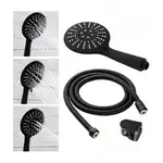 Душевая лейка REA BLACK + шланг + держатель черный (REA-P4101)