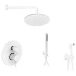 Душевая система скрытого монтажа Paffoni Shower Ø 225 мм + гигиенический душ Paffoni Tweet Round Mix (цвет - белый матовый) (KITLIG018BO+ZDUP110BO)