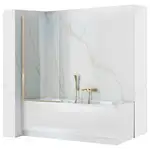 Шторка для ванны REA ELEGANT GOLD 70 постоянная (REA-W5600)