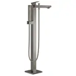 Смеситель для ванны напольный Grohe Eurocube (цвет - тёмный графит, матовый), с душевым гарнитуром (23672AL1)