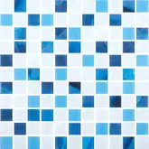 KOTTO Мозаїка скляна GMP 0425018 С3 print 19/blue D mat/white mat 300x300 (кубик 2,5х2,5) Кераміка Лео УКРАЇНА