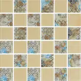 KOTTO Мозаїка скляна GMP 0448029 СC print 34/ral 1014 300x300 (кубик 4,8х4,8) Кераміка Лео УКРАЇНА