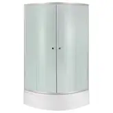 Набор Lidz душевая кабина Latwa SC80x80.SAT.MID.FR, стекло Frost 4 мм + поддон с панелью Kupala (LLSC8080SATMIDFR2SET)