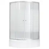 Набор Lidz душевая кабина Wieza SC80x80.SAT.MID.L, стекло Linie 4 мм + поддон с панелью Kupala (LWISC8080SATMIDL2SET)