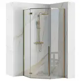 Душова Кабіна REA Золото 90x90 + Душевий Піддон REA 90x90 KPL-4904-8543