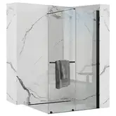 Душевая стенка REA CORTIS 100 BLACK раздвижная (REA-K7740)