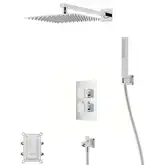 Душевая система с изливом и термостатом CORSAN ANGO 25 CHROME + BOX скрытого монтажа (ZA25TCHW)