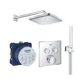Душевая система скрытого монтажа с термостатом Grohe Grohtherm SmartControll c Tempesta Cube 250 (цвет - хром) (26415SC1)