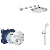 Душевая система скрытого монтажа с термостатом Grohe Grohtherm SmartControl c Tempesta 250 (цвет - хром) (26416SC1)