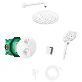 Душевая система скрытого монтажа с термостатом Hansgrohe (цвет - белый матовый) (15758700+01800180+26220700+27413700+26530700+28331700+27454700+28276700)