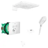 Душевая система скрытого монтажа с термостатом Hansgrohe (цвет - белый матовый) (15763700+01800180+26520700+28387700+26455700+28276700+26238700)