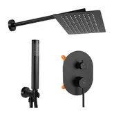 Rea Oval Black Душевая система скрытого монтажа, черная (REA-P8467)