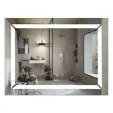 Дзеркало Mixxus LIGHT MR01-90x70 з Led Touch, Anti-fog, димером, регулятором яскравості, годинником (MI5999)