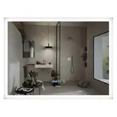 Дзеркало Mixxus FLAT MR04-80x60 з Led Touch, Anti-fog, димером, регулятором яскравості, годинником (MI6928)