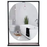 Зеркало Qtap Taurus 800х850х140 Black/Whitish oak с LED-подсветкой QT2478ZP600BWO