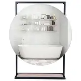 Зеркало Qtap Taurus 600х850х140 Black/Whitish oak с LED-подсветкой QT2478ZP700BWO
