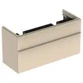 Тумба под двойную раковину Geberit Smyle Square 118,4 см, песочно-серый глянцевый (500.356.JL.1)