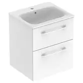 Тумба с раковиной Geberit Selnova Square slim rim 55 см, белый глянцевый (501.232.00.1)