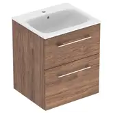 Тумба с раковиной Geberit Selnova Square slim rim 55 см, орех тёмный (501.234.00.1)