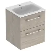 Тумба с раковиной Geberit Selnova Square slim rim 55 см, орех светлый (501.235.00.1)