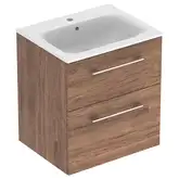 Тумба с раковиной Geberit Selnova Square slim rim 60 см, орех тёмный (501.238.00.1)