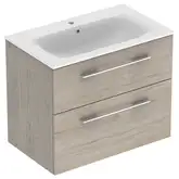 Тумба с раковиной Geberit Selnova Square slim rim 80 см, орех светлый (501.243.00.1)