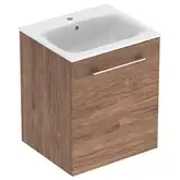 Тумба с раковиной Geberit Selnova Square slim rim 55 см, орех тёмный (501.250.00.1)