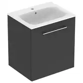 Тумба с раковиной Geberit Selnova Square slim rim 60 см, лава матовая (501.253.00.1)
