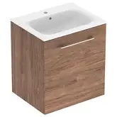 Тумба с раковиной Geberit Selnova Square slim rim 60 см, орех тёмный (501.254.00.1)