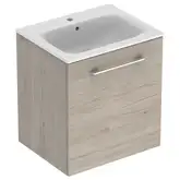Тумба с раковиной Geberit Selnova Square slim rim 60 см, орех светлый (501.255.00.1)