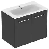 Тумба с раковиной Geberit Selnova Square slim rim 80 см, лава матовая (501.257.00.1)
