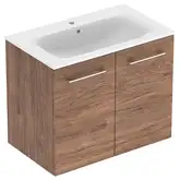 Тумба с раковиной Geberit Selnova Square slim rim 80 см, орех тёмный (501.258.00.1)
