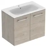 Тумба с раковиной Geberit Selnova Square slim rim 80 см, орех светлый (501.259.00.1)