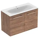 Тумба с раковиной Geberit Selnova Square slim rim 100 см, орех тёмный (501.262.00.1)