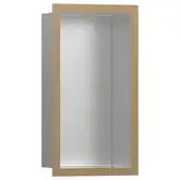 Настенная ниша из матовой нержавеющей стали с дизайнерской рамкой Hansgrohe XtraStoris Individual 30 х 15 х 10 см, матовая бронза (56094140)
