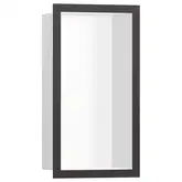 Настенная ниша с дизайнерской рамкой Hansgrohe XtraStoris Individual 30 х 15 х 10 см, матовый чёрный хром (56096340)