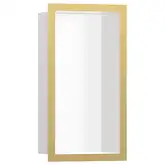 Настенная ниша с дизайнерской рамкой Hansgrohe XtraStoris Individual 30 х 15 х 10 см, полированное золото (56096990)