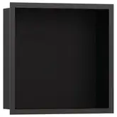 Настенная ниша с дизайнерской рамкой Hansgrohe XtraStoris Individual 30 х 30 х 10 см, чёрный матовый хром (56098340)