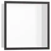Настенная ниша с дизайнерской рамкой Hansgrohe XtraStoris Individual 30 х 30 х 10 см, матовый чёрный хром (56099340)