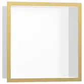 Настенная ниша с дизайнерской рамкой Hansgrohe XtraStoris Individual 30 х 30 х 10 см, полированное золото (56099990)