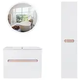 Комплект мебели для ванной Qtap Virgo тумба с раковиной + зеркало + пенал QT044VI42995
