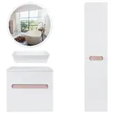 Комплект мебели для ванной Qtap Virgo тумба + раковина + зеркало + пенал QT044VI42999