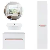 Комплект мебели для ванной Qtap Virgo тумба + раковина + зеркало + пенал QT044VI43000