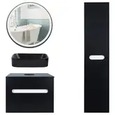 Комплект мебели для ванной Qtap тумба + раковина + зеркало + пенал QT044VI43002