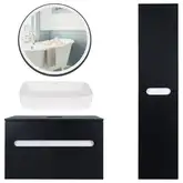 Комплект мебели для ванной Qtap тумба + раковина + зеркало + пенал QT044VI43003