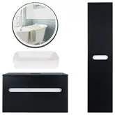 Комплект мебели для ванной Qtap тумба + раковина + зеркало + пенал QT044VI43004
