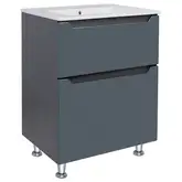 Комплект Qtap Scorpio 605х825х460 Graphite тумба напольная + раковина врезная QT1471TNВ6023060CG